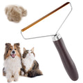 Pet Hair Remover for Furniture Cat and Dog Fur Remover Tool Reusable Lint Cleaner with Copper Teeth Cutters and Wooden Handle Metal Pet Hair Removal Tool for Carpet Portable Couch Cleaner