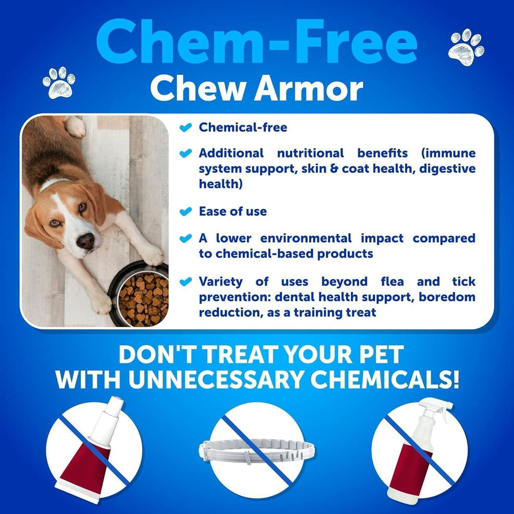 Flea and Tick Prevention for Dogs Chewables   Made in USA   Natural Flea and Tick Supplement for Dogs   240 Immune Support Chews (2 Pack)   Vitamins B1 B6 B12   All Breeds and Ages