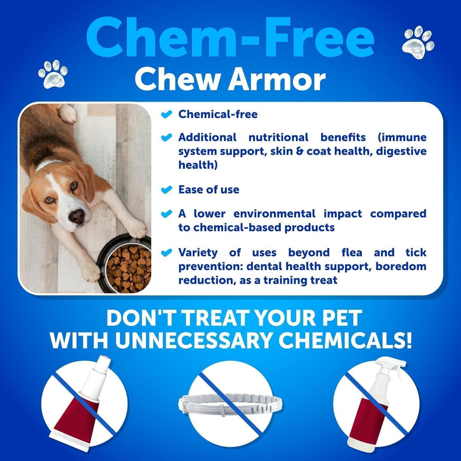 Flea and Tick Prevention for Dogs Chewables   Made in USA   Natural Flea and Tick Supplement for Dogs   240 Immune Support Chews (2 Pack)   Vitamins B1 B6 B12   All Breeds and Ages