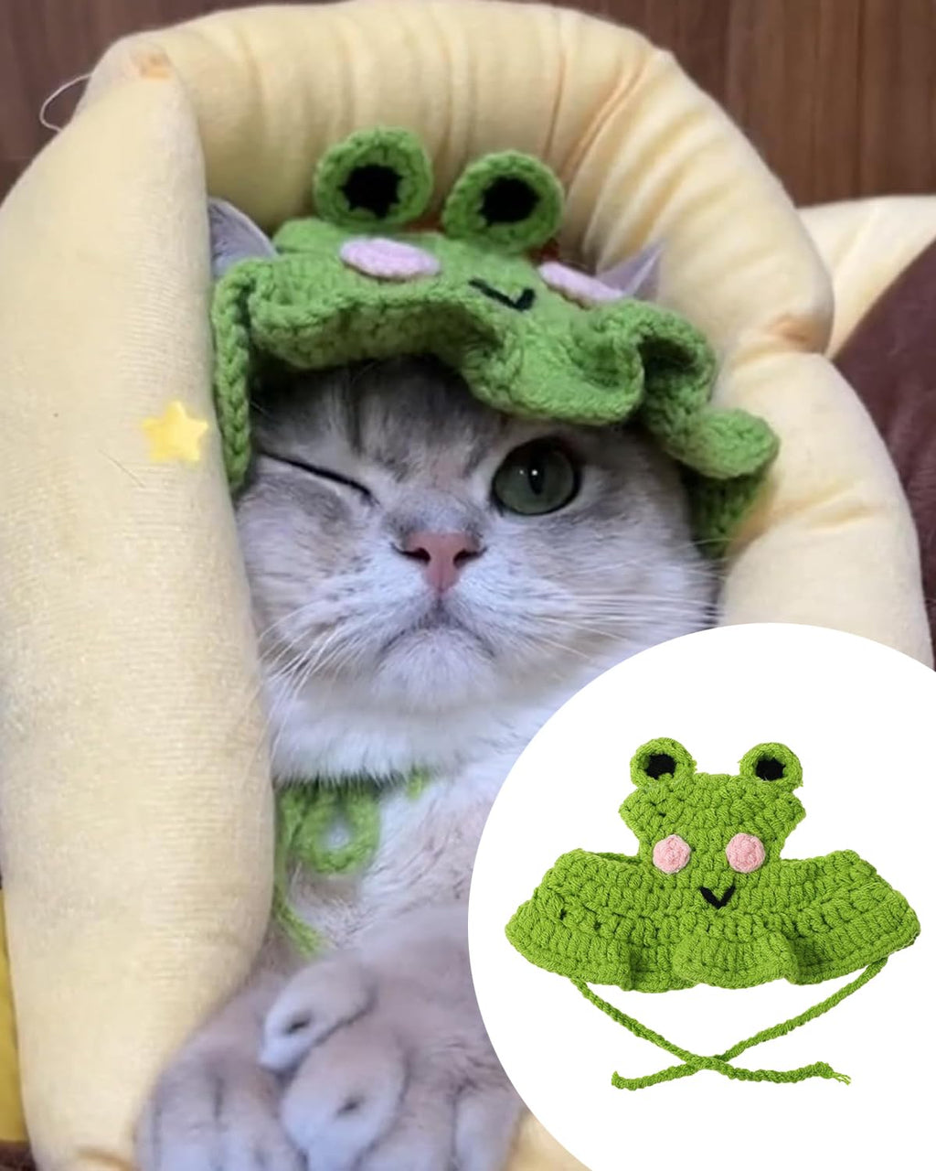 Frog Knitted Pet Hat