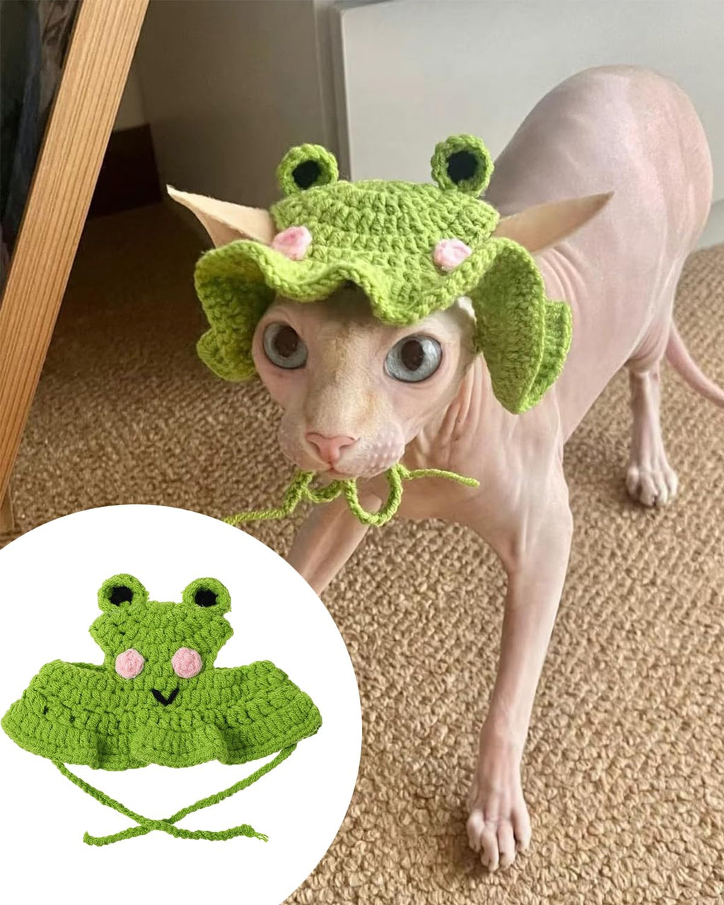 Frog Knitted Pet Hat