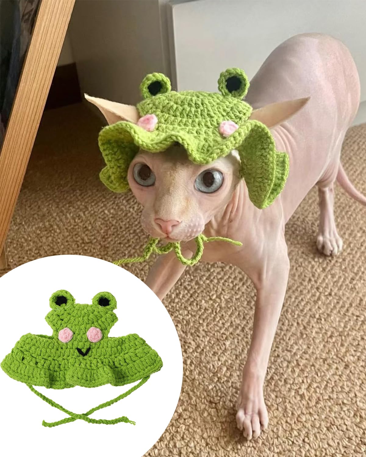 Frog Knitted Pet Hat