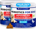 2 Pack Probiotics for Dogs 240 Soft Treats Chews for Gut Health Itchy Skin Allergies Immunity Yeast Balance 6 Dog Probiotics Digestive Enzymes with Prebiotic Fiber Reduce Diarrhea Gas