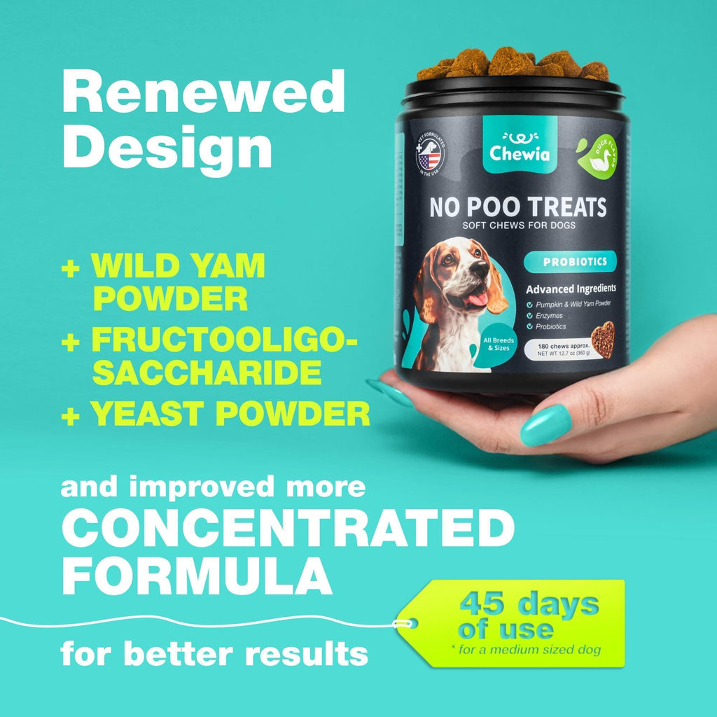 No Poo Chews for Dogs   Coprophagia Deterrent for Dogs   Forbid for Dogs Stool Eating Deterrent   Dog Probiotics for Digestive Health   Digestive Gut & Immune Health Treats   No Poop Eating for Dogs