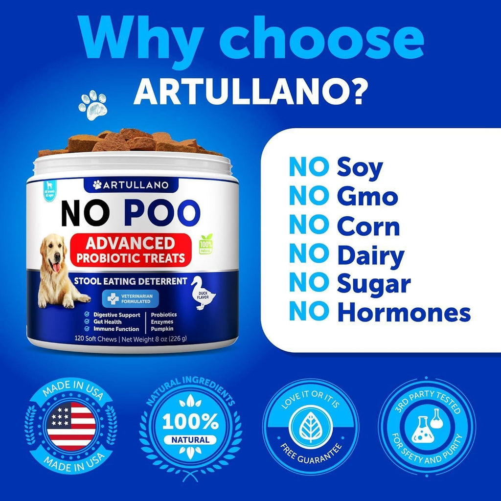 No Poo Chews for Dogs Puppy Coprophagia Stool Eating Deterrent Prevent Dog from