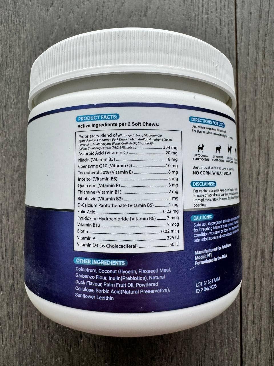 Dog Multivitamin Chewable with Glucosamine 26 in 1 Dog Vitamins and Supplements Senior & Puppy Multivitamin for Dogs Pet Joint Support Health Immunity Mobility Gut Skin 120 Chews