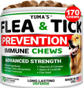 Flea and Tick Prevention for Dogs Chewables 170 Treats Natural Dog Flea and Tick Treatment Chewable Flea and Tick Chews for Dogs Soft Oral Flea Pills for Dogs All Breeds & Ages Made in USA
