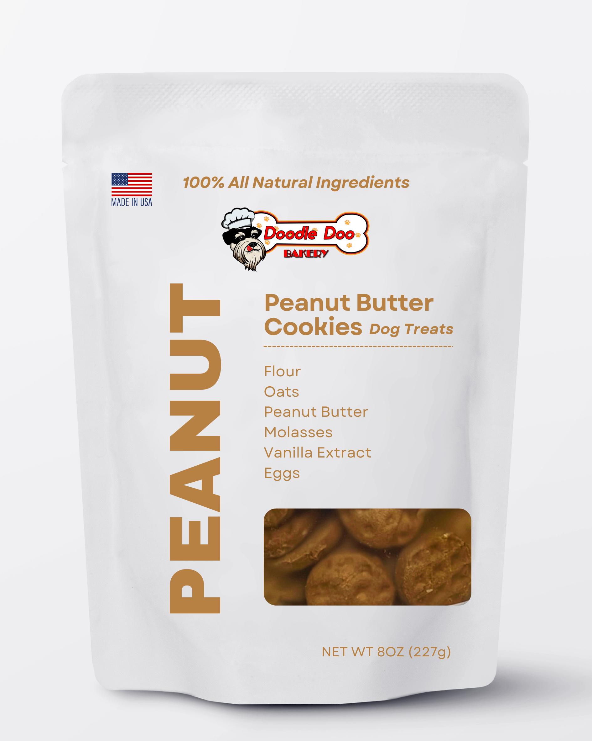 Homemade Dog Treats - 🥜 Peanut Butter Cookies Treat 1/2lb
