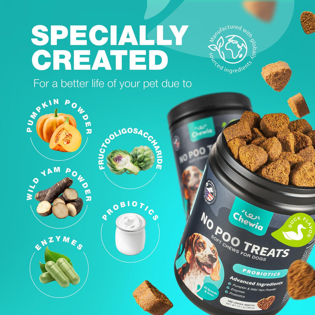 No Poo Chews for Dogs   Coprophagia Deterrent for Dogs   Forbid for Dogs Stool Eating Deterrent   Dog Probiotics for Digestive Health   Digestive Gut & Immune Health Treats   No Poop Eating for Dogs