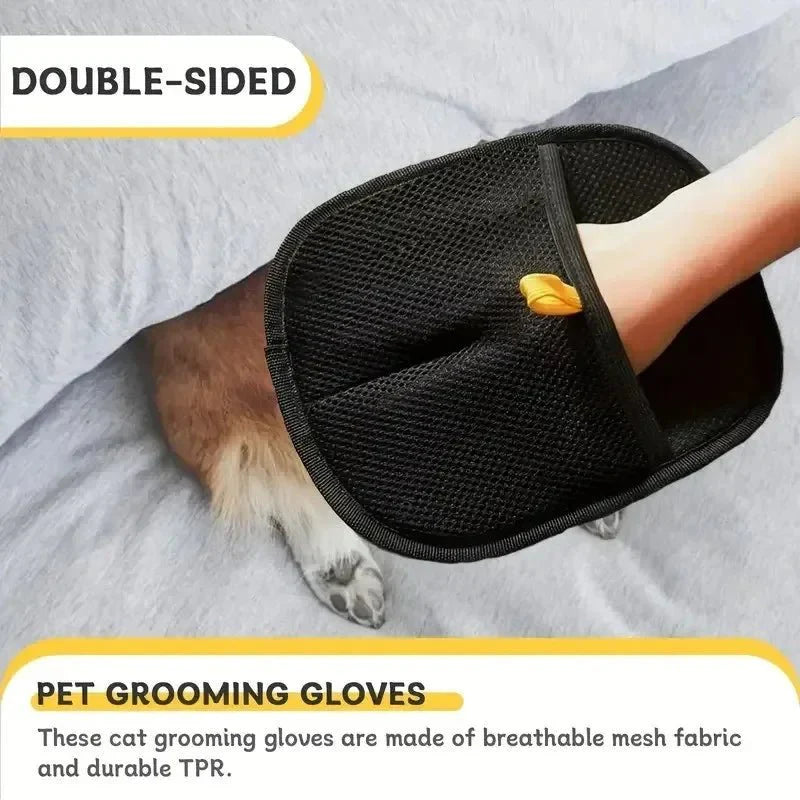 2PCS Static Pet Hair Removal Gloves | Grooming Mitt for Cats and Dogs