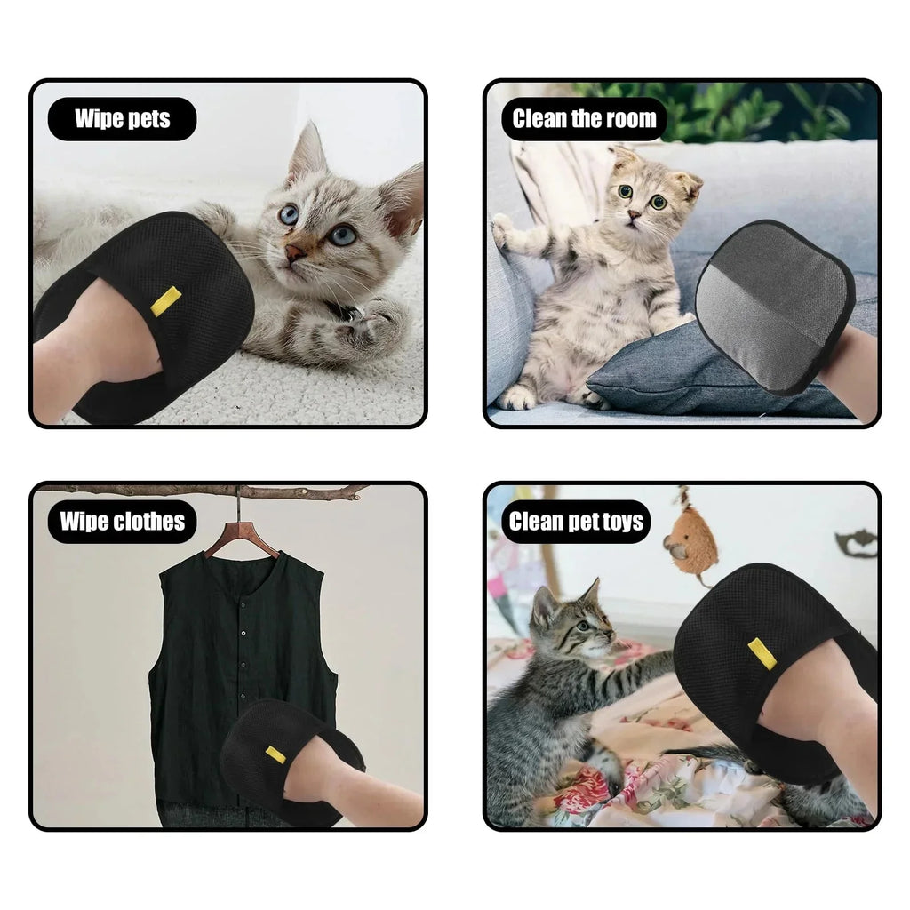 2PCS Static Pet Hair Removal Gloves | Grooming Mitt for Cats and Dogs