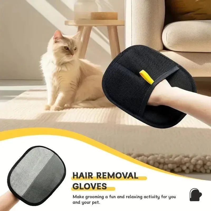 2PCS Static Pet Hair Removal Gloves | Grooming Mitt for Cats and Dogs